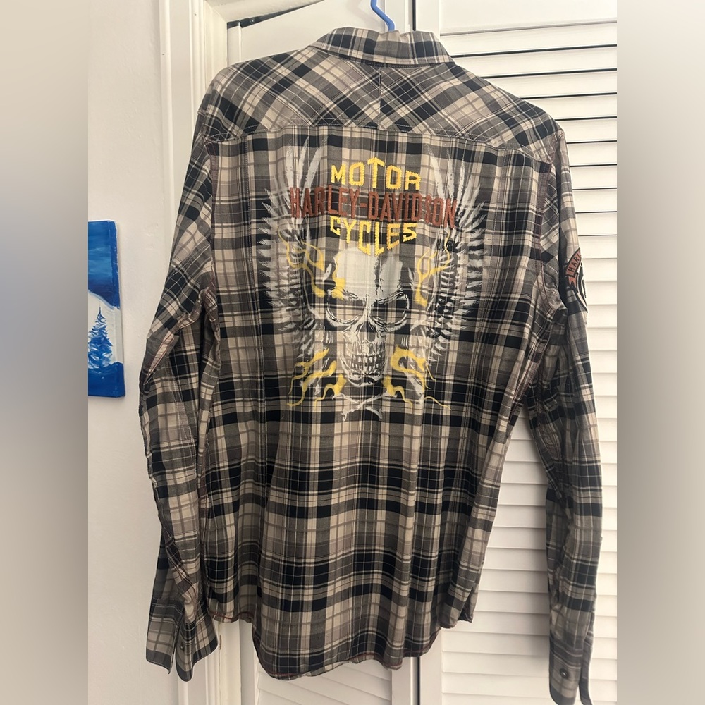 Harley Davidson Motor Clothes Long-Sleeved Shirt Large